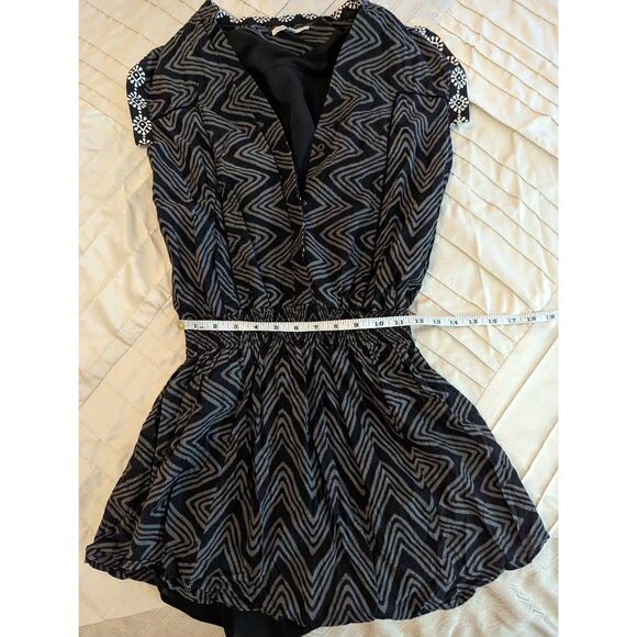 Rebecca minkoff Hellena mini dress button front elastic waist sz small euc - Picture 6 of 6